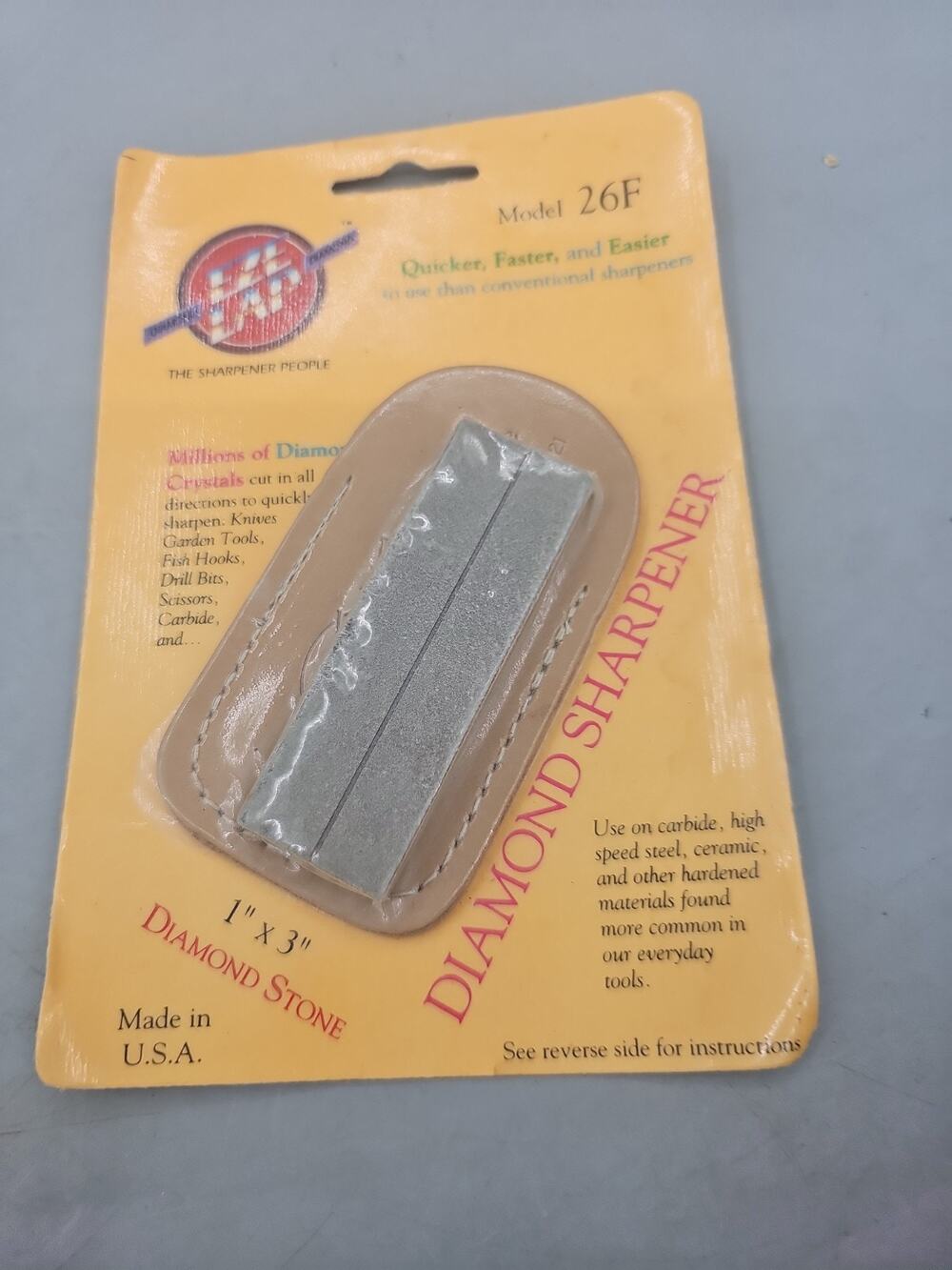 Eze Lap Diamond Sharpener Stone Knife Sharpening Fine GRIT 3" And Pouch 26F
